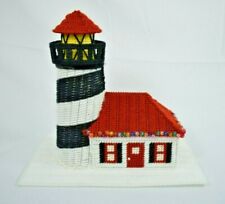Handmade - Seasonal Lighthouse Music Box - Plastic Canvas (11x10)
