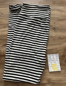 NEW RELEASE LuLaRoe OS One Size Leggings Beautiful Black & White Stripe Print - Picture 1 of 3
