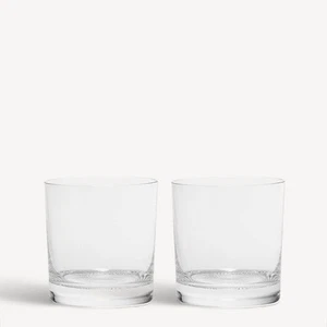 Kosta Boda Limelight Double Old Fashioned Glassware Clear Set Of 2 - Picture 1 of 4