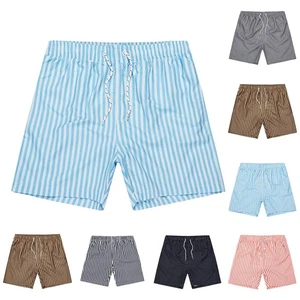 Men's Striped Print Casual Fashion Shorts Men's Printed Loose Breathable Shorts - Picture 1 of 18