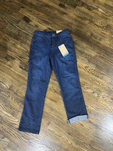 NWT Kuhl Sz 2 Reg Womens Jeans Kontour Boyfriend Denim Straight Midnight 10” Ris - Picture 1 of 4