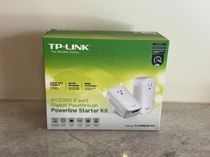 TP-Link AV2000 TL-PA9020P 2 Port Gigabit Passthrough Powerline Starter Kit - NEW - Afbeelding 1 van 4