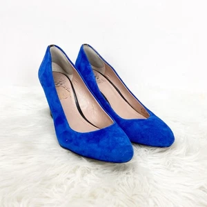 Vince Camuto 8 B Womens Blue Suede Melle Wegdes Heels - Picture 1 of 11