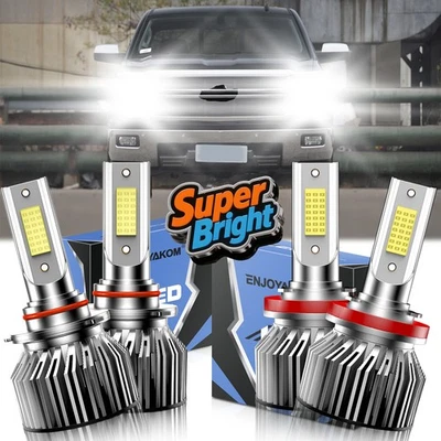Faros LED luces de haz alto bajo para Chevrolet Silverado 1500 2007-2021 Foto 1 de 4