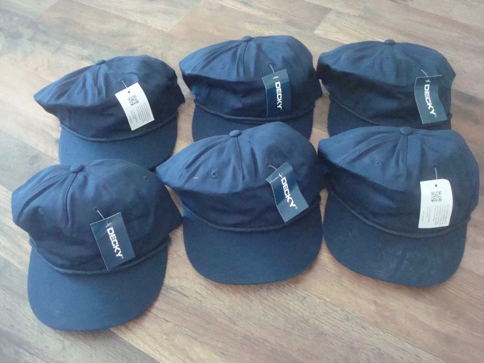 LOTE DE 6 GORRAS GORRAS DE CAMIONERO CUERDA AZUL SNAPBACK EN BLANCO 00S Y2K DE COLECCIÓN DEADSTOCK Foto 1 de 4