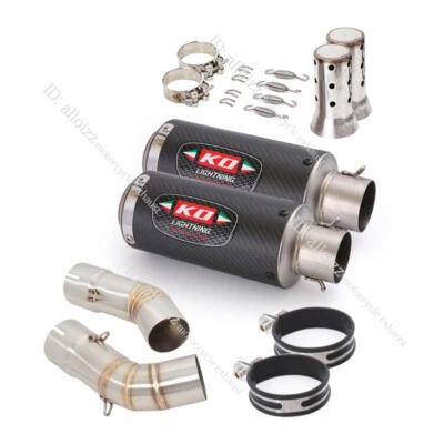 Puntas silenciadores sistema escape deslizables 51 mm fibra de carbono para Ducati 848 1098 1198 Foto 1 de 4