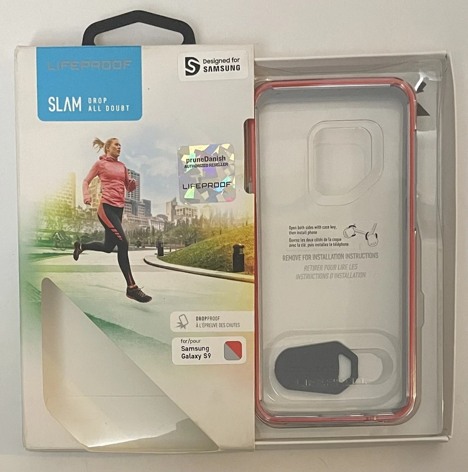 LifeProof Slam Series Phone Case For Samsung Galaxy S9 Red Gray Clear - Image 1 of 1