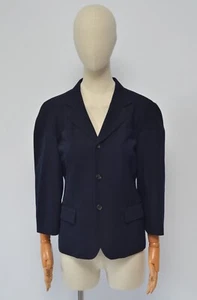 Comme des Garcons Women's Navy Blue Wool Blazer Jacket Size S Made in Japan - Picture 1 of 13