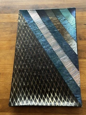 Kurt McVay signed art glass tray - Image 1 of 4