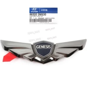 Emblem Hood Wing Black Chrome 863203M530 for Hyundai 2009-2014 Genesis - Picture 1 of 4