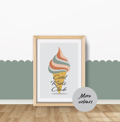 Sibling Print, Kids Sibling Poster, Cool Kids Cub, Ice Cream, Playroom Decor — 第 1/4 张图片