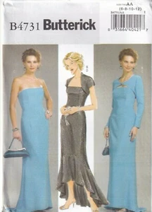 Butterick Sewing Pattern 4731, Evening Dresses & Shrugs, Size 6-12, 14-20, New - Picture 1 of 8