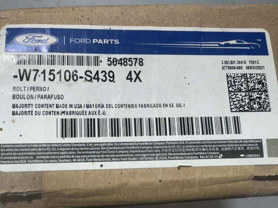 Perno de montaje del motor (C3) para Lincoln Navigator 2015-2024 Lincoln W715106S439 Foto 1 de 1