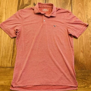 Vineyard Vines On The Go Sankaty Mens Medium Red & White Striped Polo EUC - Imagen 1 de 6