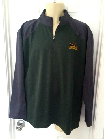 BAYLOR BEARS Mens Jacket Size Large 42/44 Green Unisex Track Style Pullover Coat Cover