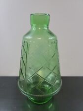 Vintage MCM Midcentury Green Glass Lamp Light Fixture Patterned Shade
