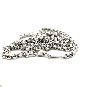 Chopard 18k White Gold 3.9mm Rolo Link Chain 23.5” Necklace, 37.60 Grams - Picture 1 of 5