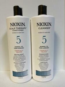 Nioxin System 5 Cleanser & Scalp Therapy Normal Chemically Liter Duo 33.8oz