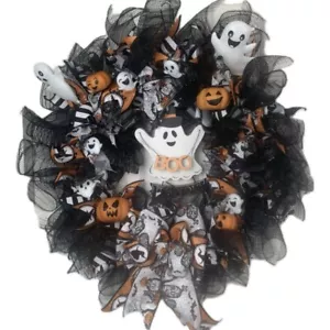 Geisterkranz, Spukhaus Requisite, gruselige Türdeko, Halloween Deko Kürbis - Bild 1 von 5