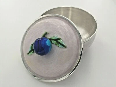 COREANO 999 PLATA ROSA AZUL VERDE ESMALTADO VÍTREO CLOISONNE BARATIJA FRUTERO Foto 1 de 4