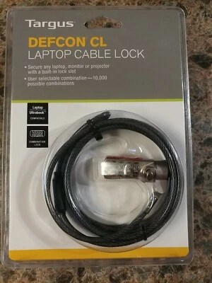 Targus DEFCON T-Lock Resettable Combo Cable Lock for Laptop Computer and Desktop - Image 1 of 4