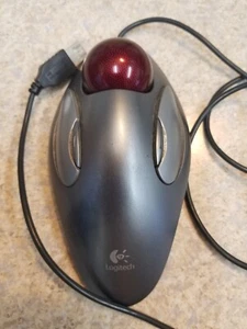 Logitech T-BC21 USB Optical Trackman Marble Mouse Trackball Ball Wired Silver - Picture 1 of 4