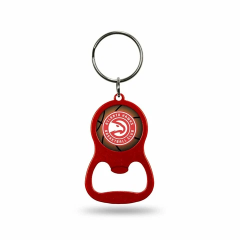 Atlanta Hawks Bottle Opener Keychain Team Color Metal Basketball Cover