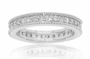 1.50 ct Ladies Round Cut Diamond Eternity Wedding Band Ring In Platinum VS-2 - Picture 1 of 4