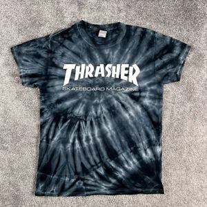 Thrasher Magazine Mens Tie Dye Shirt Small Gray Short Sleeve Skate San Francisco - Picture 1 of 9
