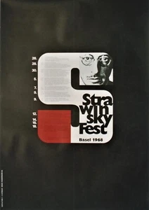 Original Vintage Poster STRAVINSKY FESTIVAL KLASSISCHE MUSIK KONZERTE 1968 - Bild 1 von 1