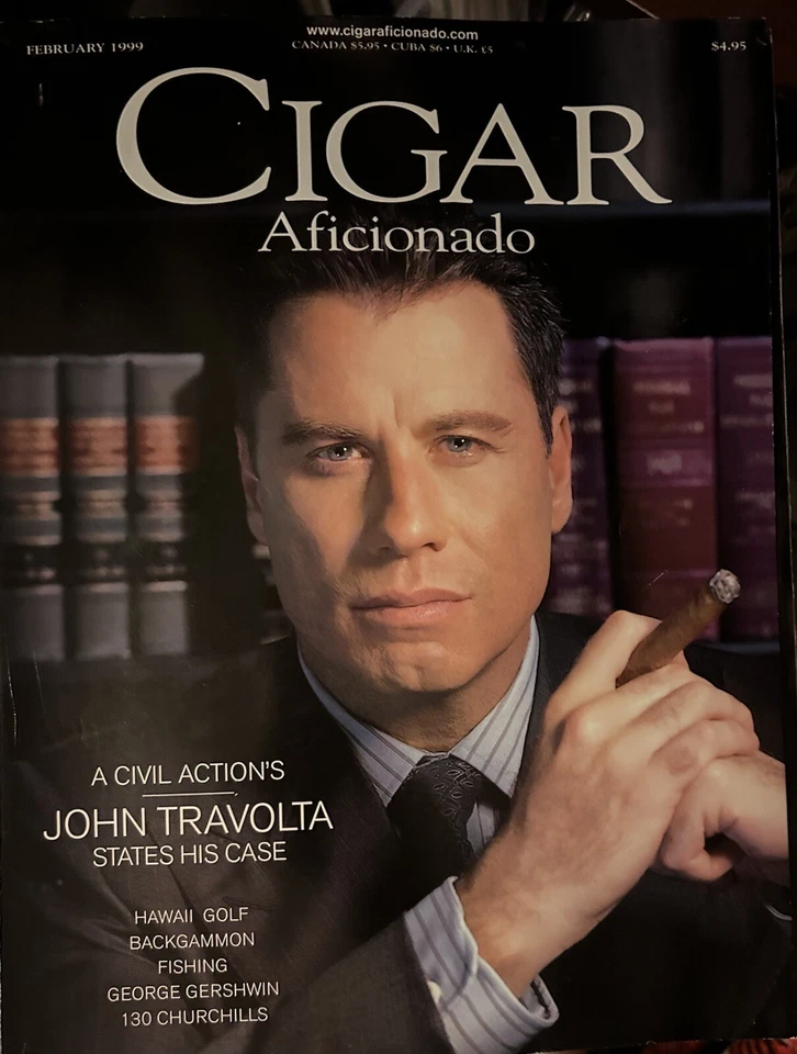 Cigar Aficionado Magazine (February 1999) John Travolta Foto 1 de 1