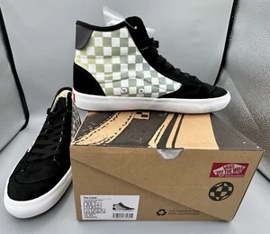 VANS New Men’s 9.5 Women’s 11 Checkerboard Suede Black Lizzie High Tops Shoes Hi - Picture 1 of 24