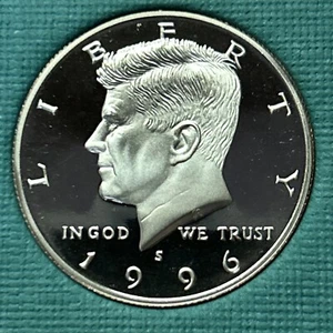 1996 S PROOF KENNEDY HALF DOLLAR FROM PROOF SET WITH FREE SHIPPING - Picture 1 of 2