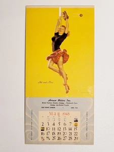 Vintage Horace Motors Inc - 1948 Kalender Pin-Up Girl - Styropor Rückseite - Bild 1 von 3