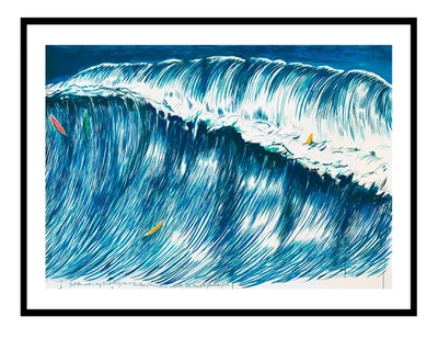 Raymond Pettibon - But the sand, Giclee Print, California Surfer Poster Big Wave - Image 1 of 4