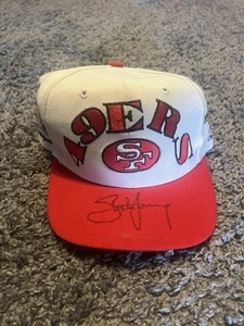 Vintage 90s 49ers Snapback Hat 5 Super Bowl Wins Annco Steve Young Autógrafed - Picture 1 of 9