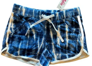 Justice Shorts Dolphin Style Blue White Tie Dye Soft Knit Girls Sz 10 L NWT - Picture 1 of 4