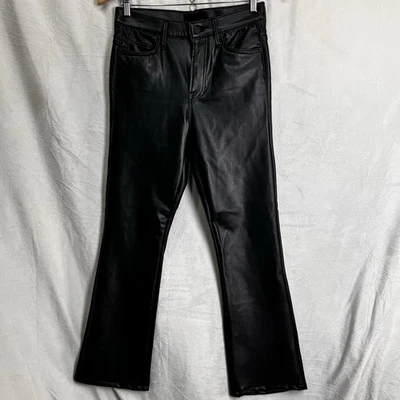 Mother Jeans The Insider Ankle Womens 28 Faux Show Vegan Leather Black Moto Pant - Image 1 of 4