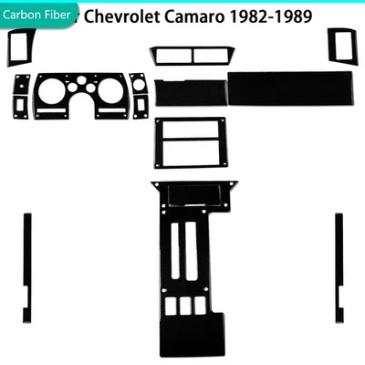 15Pcs Glossy Piano Black Full Interior Dash Trim Kits For Chevrolet Camaro 82-89 - Image 1 of 4