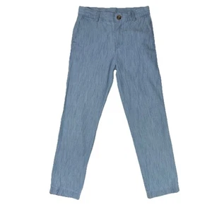 Vineyard Vines Boys' Chambray Blue Linen Blend Pants Adjustable Waist Size 8 - Picture 1 of 3