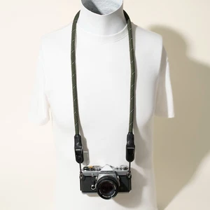 Green Climbing Rope Camera Neck Strap w/ Peak Design Anchors  Handcrafted - Picture 1 of 10