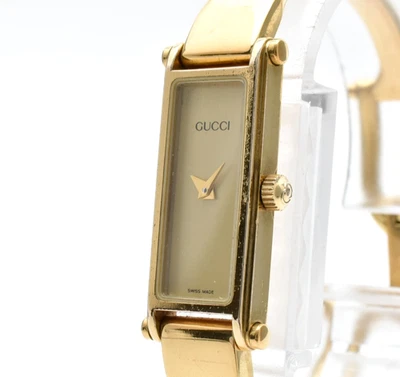 Reloj de cuarzo vintage [EXCELENTE+5] GUCCI 1500L esfera dorada 13 mm para dama de JAPÓN Foto 1 de 4