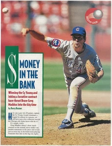 Página de artículo de colección Greg Maddux - P - Chicago Cubs Money In The Bank - Beckett - Imagen 1 de 5