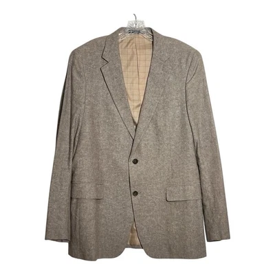 Abrigo deportivo Stafford para hombre calce clásico 42 largo gris lino mezcla algodón blazer Foto 1 de 4
