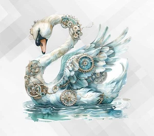 Steampunk Swan Wall vinyl sticker decal bu761 - Picture 1 of 4