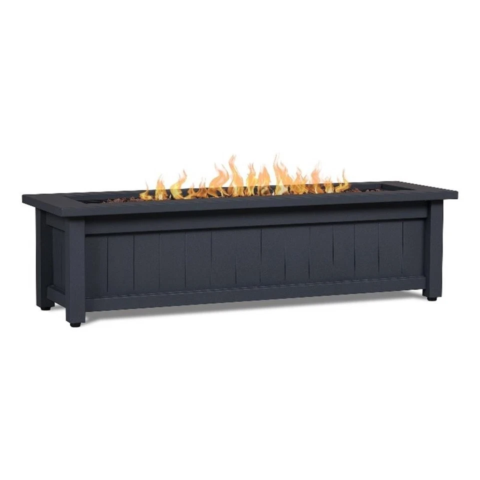 Real Flame Ortun Modern Rectangle Metal Propane Fire Table in Gray - Image 1 of 4