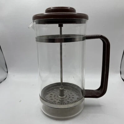 Prensa francesa vintage - vidrio y plástico marrón Foto 1 de 4