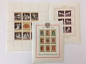 AUSTRIA - 3 MINI SHEET - "Scuola di equitazione, Staatsoper, 1000 anni" - NUOVO DI ZECCA/NH - Foto 1 di 12