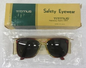 NUEVO Gafas de seguridad TITMUS 1986 vintage 5816 41/53 marrón abigarrado caja original - Imagen 1 de 8