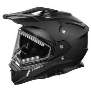 Castle X CX200 D/S Snowmobile Helmet w/ Electric Shield - Matte Black - Picture 1 of 8